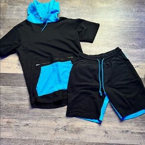 Matching Heavy material Hoodie-shirt and shorts